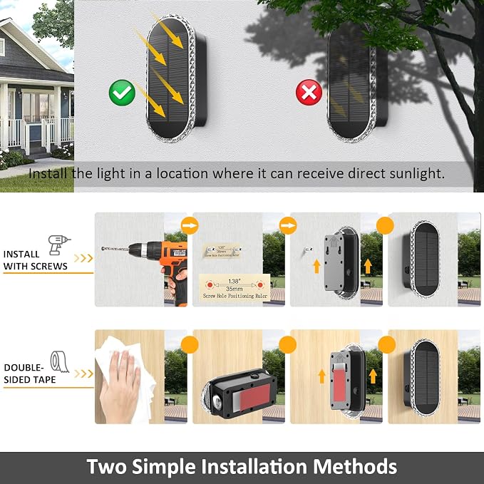 LIANGLOME 8PK Solar Fence Lights Outdoor - Solar Outdoor Light Warm White & RGB Lights for Outside Backyard, Patio, Deck Fence, Stair Handrail, Pool and Wall
