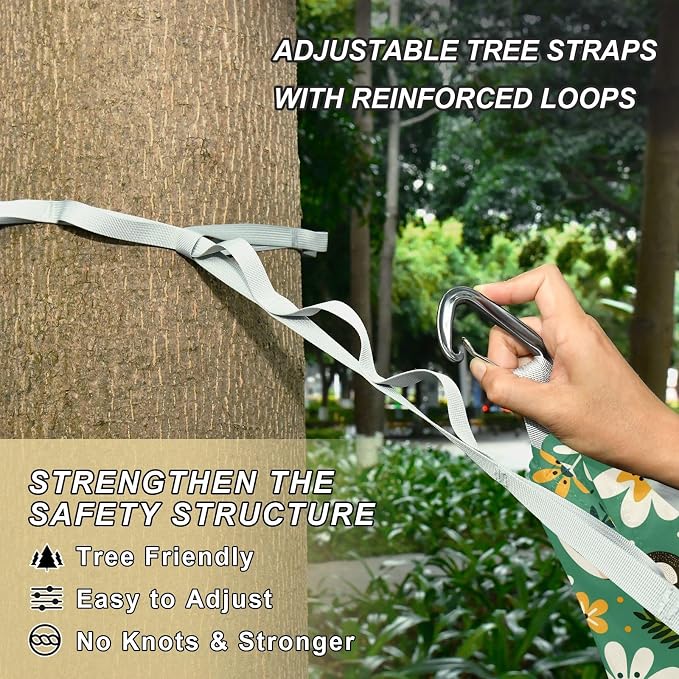 Camping Hammock Outdoor Hammocks for Outside Monkey Green Beach Trees Portable Lightweight with Pockets Tree Straps Indoor