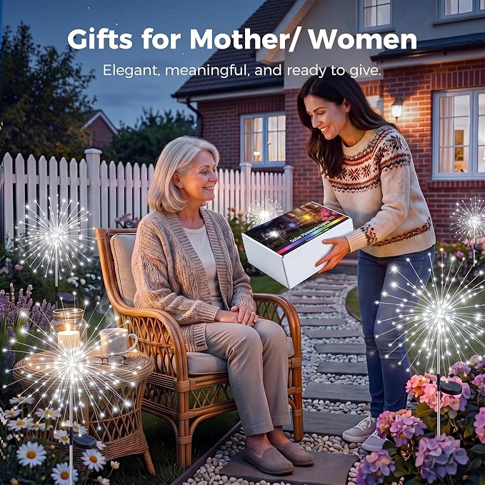 btfarm 3 Pack Solar Garden Lights Outdoor, 8 Modes Firework Lights Outside | 120LED, Waterproof Fairy Twinkle Light Solar Powered for Yard Christmas Pathway Lawn Pool Patio Decorative, Cool White