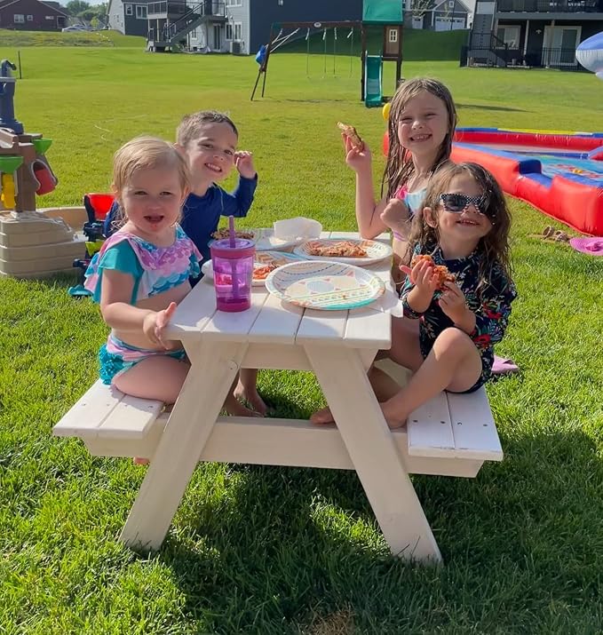 "Generic" Kids Picnic Table Made from Cedar Lumber (White)