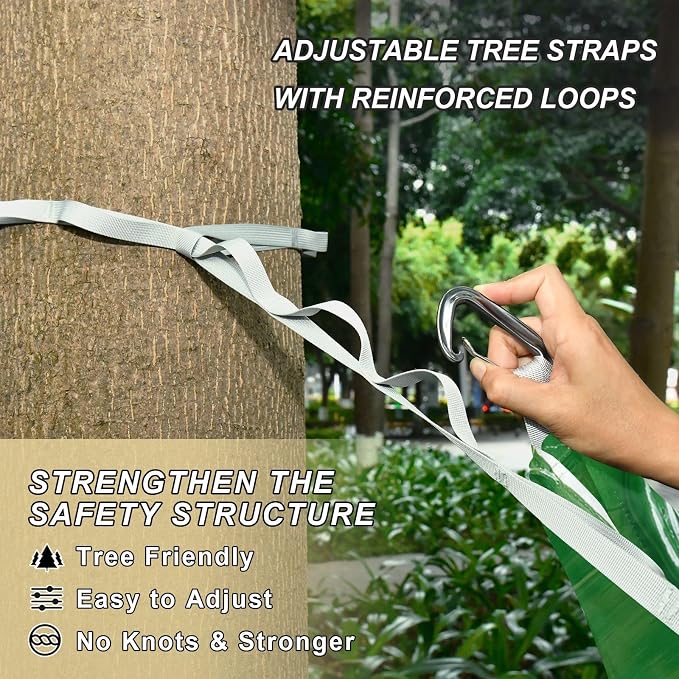 Nigeria Flag Nigerian National Green Outdoor Hammocks with Tree Straps Indoor Hammock for Outside Patio Backyard Poolside