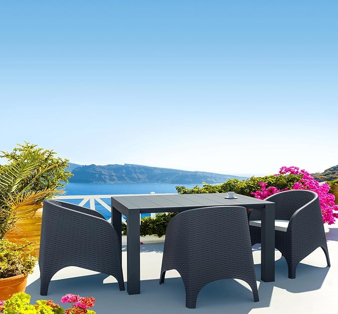Resol Grupo Compamia Vegas Wicker XL Dining Table in White