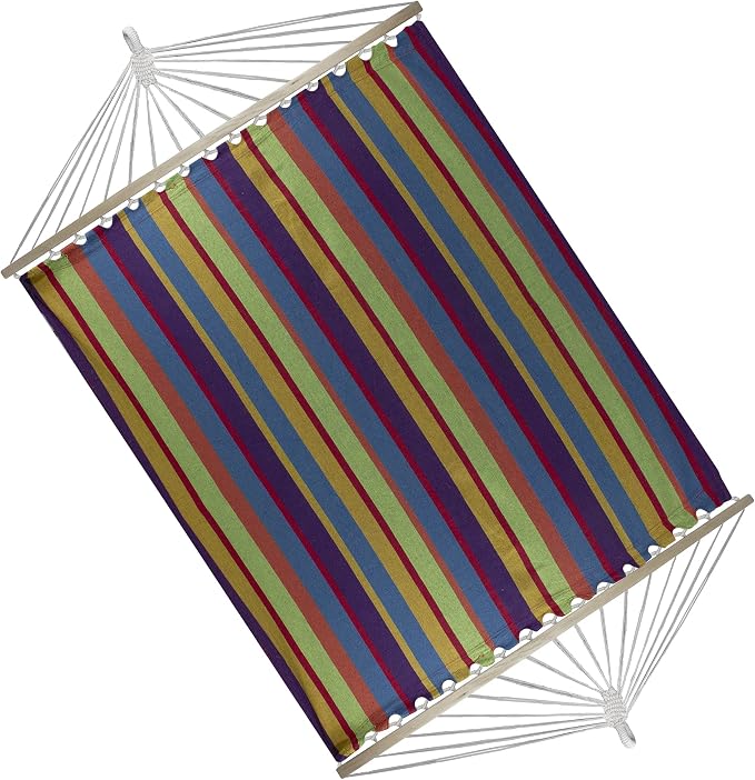 Northlight 32816511 Striped Woven Cotton Double Tree Hammock Multi-Color, Multicolor