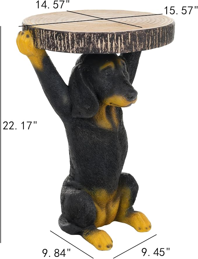 Black Dog Side Table, MGO Pedestal End Table