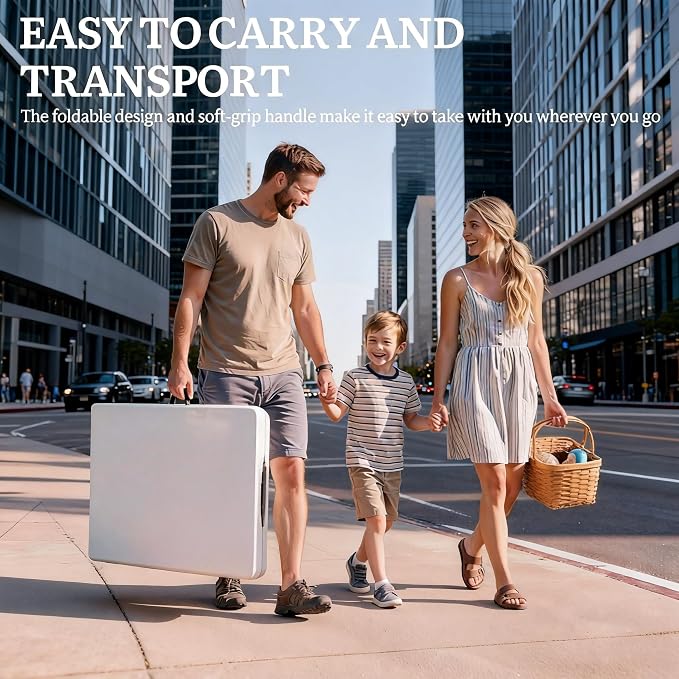 DWVO 6FT Folding Table, Heavy Duty Folding Tables with Carrying Handle, HDPE Fold up Table for Outdoor Camping Picnic Parties, Indoor Events, White