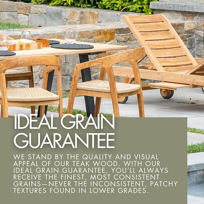 Nordic Style Backyard Premium Teak Wood Adjustable Outdoor Dining Table with Natural Finish – 79″-118″ (Dining Table Only)