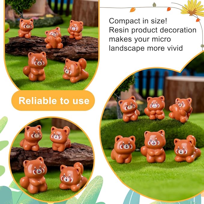 60 pcs Mini Resin Raccoon Many Styles Variety Tiny Animals Figures Miniature Little Small Animal Figurines Bulk for Micro Fairy Garden Landscape Accessories Hide Crafts Decor Aquarium