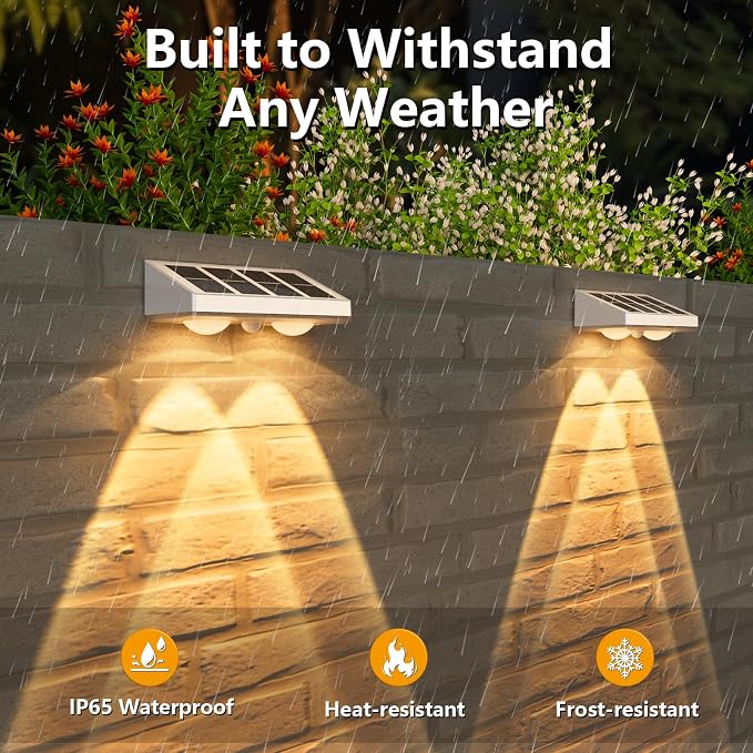 Solar Fence Lights,16 Pack Solars Deck Light,Warm White Color,Outdoor Bulb Waterproof Led IP65,Power Patio Lamp with Lenses for Outside/Backyard/Railing/Yard(White)
