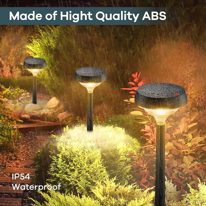Linkind Solar Lights Outdoor 8 Pack, Solar Pathway Lights Warm White | Landscape Path Lights,IP65 Waterproof Solar Lights for Walkway Yard Garden Driveway