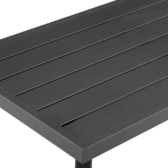 Crosley Furniture Dover 4-Piece Outdoor Loveseat Patio Furniture Set, Conversation Sets for Porch, Deck, Matte Black with Charcoal Cushions
