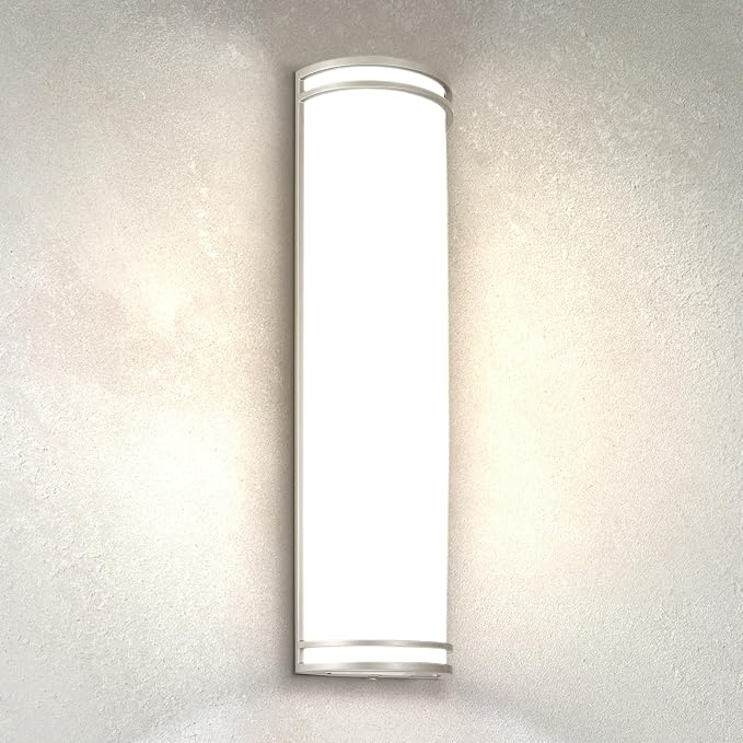 ASD 24 Inch LED Outdoor Sconce Lights - 25W 120-277V 3000K 4000K 5000K Nickel Exterior Lighting Fixtures, Dimmable Exterior Lights for House, Modern Patio Wall Light Fixture ETL