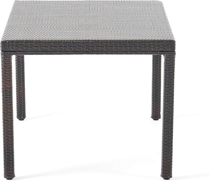 Christopher Knight Home Rhode Island Outdoor Wicker Rectangular Dining Table, Multibrown