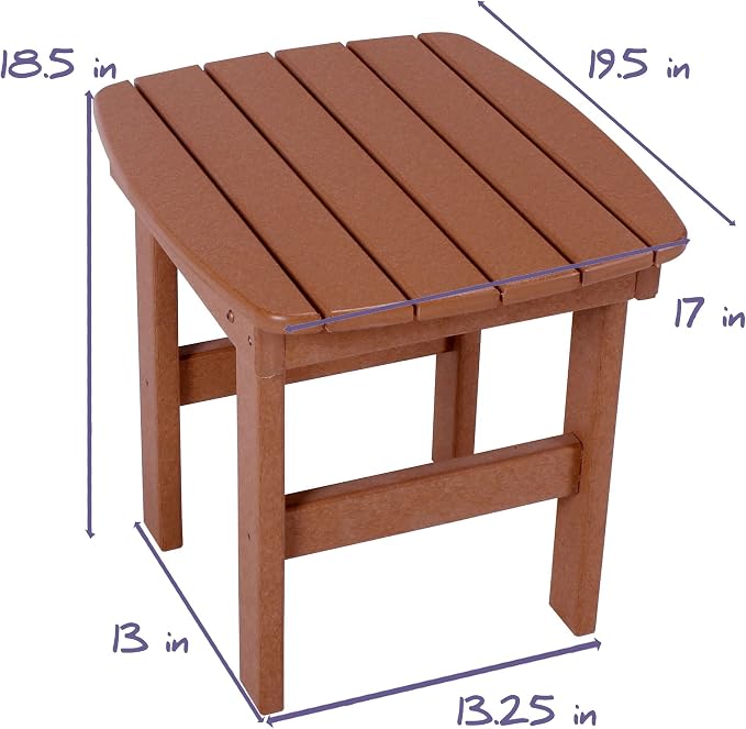 Pawley's Island Original Weatherwood Outdoor Side Table, Durawood, Stainless Steel Hardware, Mortise and Tenon Joints, Fit N Finish Design, Handcrafted in The Carolinas