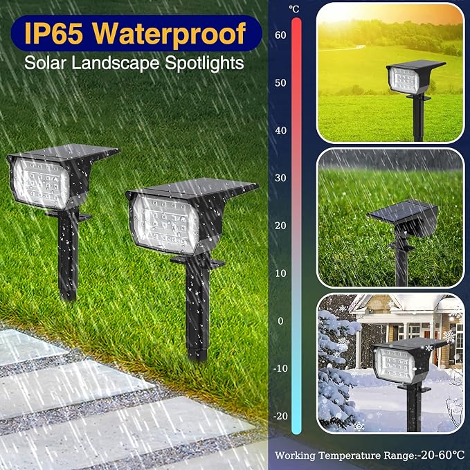 nipify Solar Spot Lights Outdoor Color Changing, Halloween RGB Spotlights | 10 Pack/7 Modes, Waterproof, Solar Powered, Landscaping, Lighting for Outside Pathway Yard Wall Garden Walkway