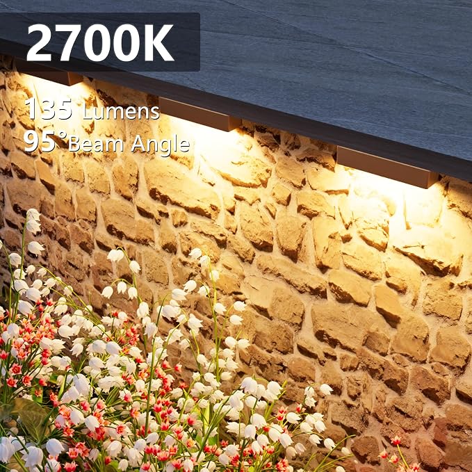 VOLISUN 7 Inch Retaining Wall Lights, 2700K Hardscape Lighting, 8 Pack | IP65 Waterproof, Cuttable Low Voltage Landscape Lighting, 12V Paver Lights, 1.5W Outdoor Step Lights, ETL
