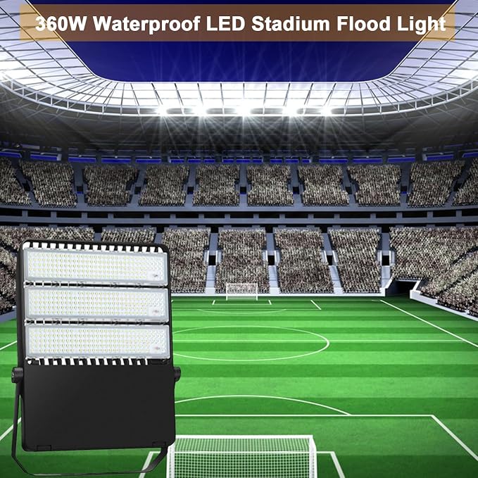 ledmo 360W LED Stadium Flood Lights Outdoor Adjustable Mount | Super Bright 42000LM 5000K LED Arena Lights Commercial Lighting Fixture for Garage Yard