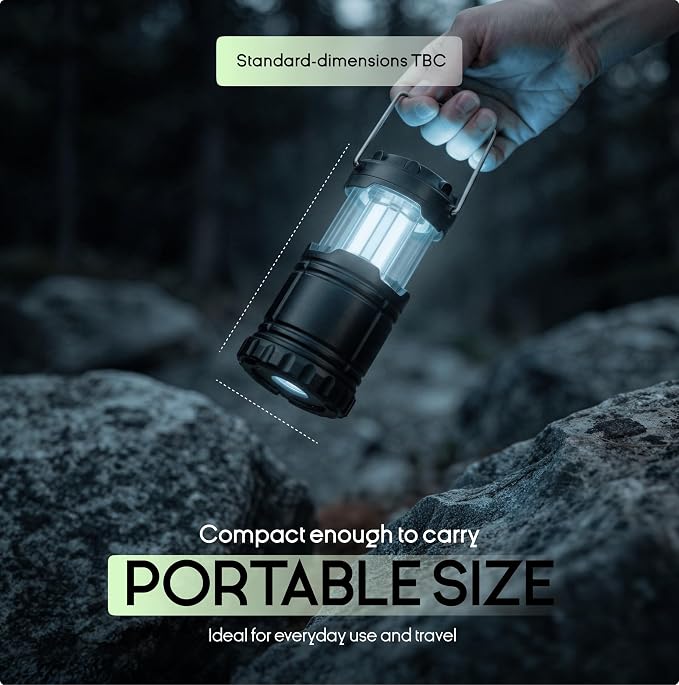 MalloMe LED Camping Lantern, Battery Powered Lanterns for Power Outages, Portable Hanging Collapsible Camping Lights for Outdoor, Home, Emergency, Hurricane Lamp Survival Outage Light 3 x AA Operated