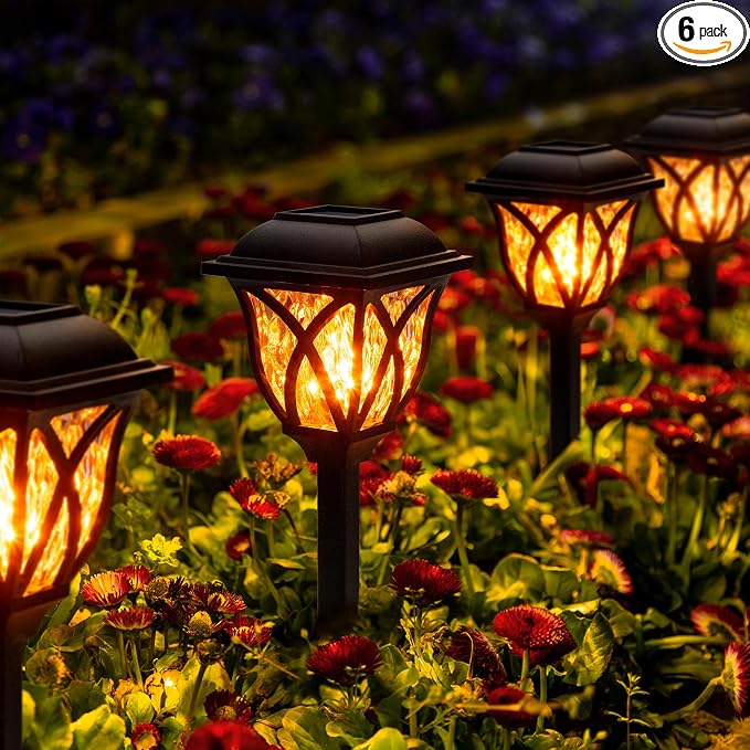 GIGALUMI Solar Lights Outdoor Waterproof, LED Solar Garden Lights | Outdoor Decorations, Garden Decor for Yard, Patio, Landscape, Planter, Walkway