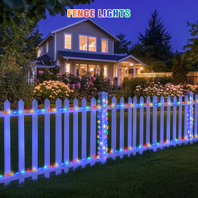 JMEXSUSS Solar Trampoline Lights, 2 * 200 LED Solar Rope Lights | 66ft IP 65 Waterproof Camping Light Outdoor, 8 Modes Trampoline Accessories for Camp Ladder Slide Tent (Multicolor)