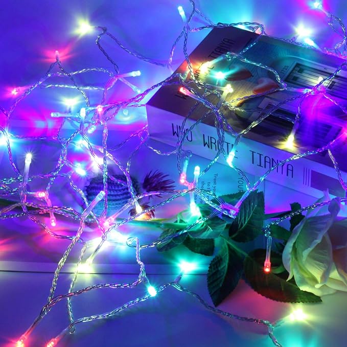 200 LED Connectable String Lights, 66FT Christmas Lights Outdoor Indoor | Multicolor, 13 Modes, Timer, Clear Wire Waterproof Twinkle Fairy Lights Plug in for Bedroom Classroom Patio Xmas Tree Decor