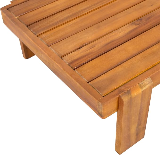 Christopher Knight Home Phobo Acacia Wood Outdoor Loveseat and Coffee Table Set, 2 Piece Patio Furniture Set with Cushion, Outdoor Conversation Set with Slatted Design for Backyard, Teak + Light Brown