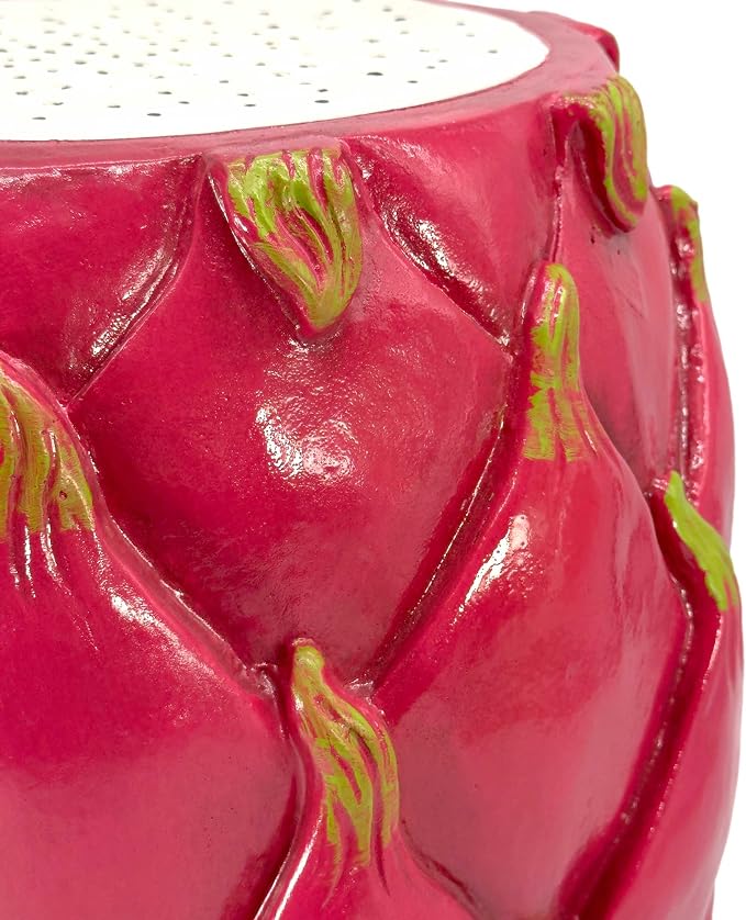 Galt International 18" Dragonfruit Tropical Fruit Stool Side Vibrant Table Home Decor Plant Stand Garden Indoor Outdoor Decorations
