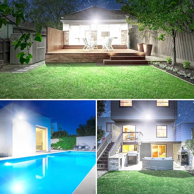 Onforu 80W LED Flood Lights Outdoor,8000LM Super Bright Security Light,6500K Daylight White, Outdoor Floodlight, IP66 Waterproof Outside Floodlights for Garage Yard Garden 2 Pack