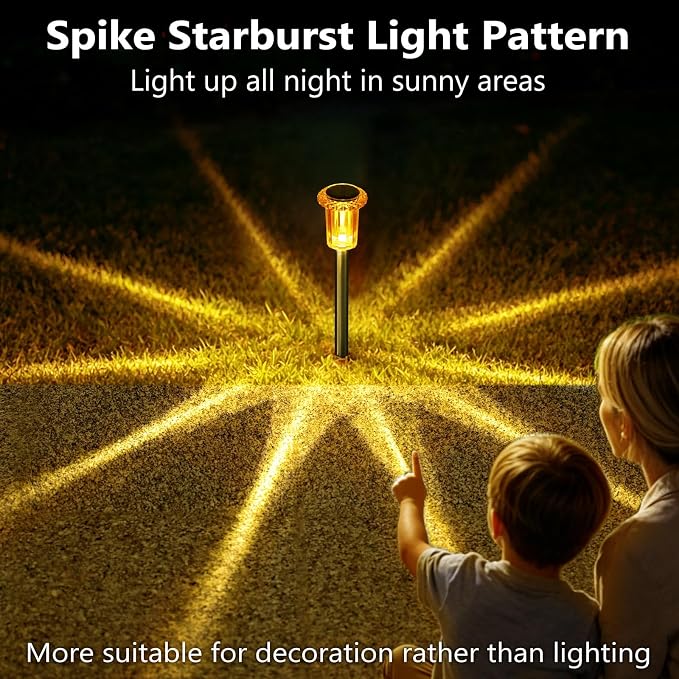 DenicMic Solar Halloween Lights Outdoor 10 Pack Fall Decorations for Home | Stake Lights for Yard Pathway Garden Walkway Driveway Patio Lawn, Auto On/Off Orange LED Autumn/Halloween Decor Waterproof