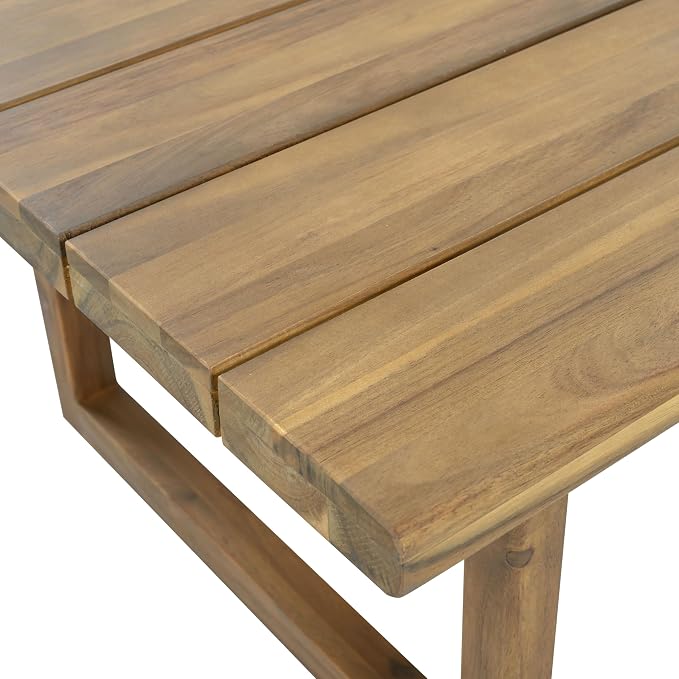 Outdoor Acacia Wood 7-Seater Sectional Sofa Set