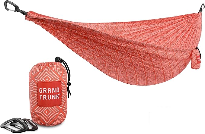 Grand Trunk TrunkTech Single Hammock, 11 ft, 500 lb, Lightweight, Red/Navy