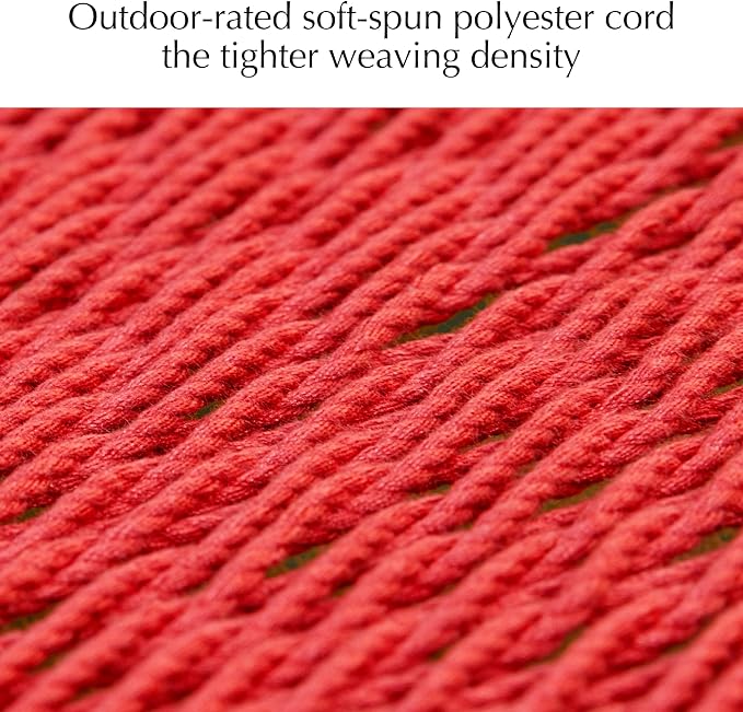 PNAEUT Double Rope Hammocks for Outside, Handwoven Double Caribbean Hammock with Spreader Bar for Outdoor Indoor, Max 600 lbs Capacity (Ruby)