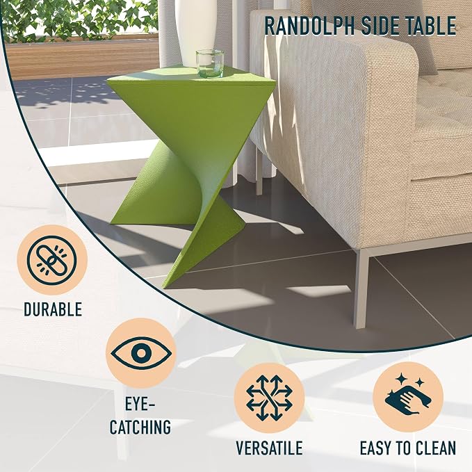 LeisureMod Danbury Modern Vanity Side Table, Green