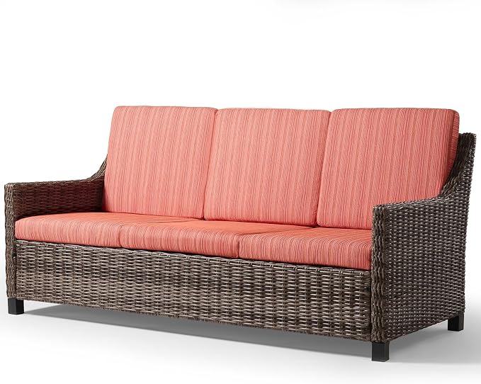 Wicker Patio Conversation Set, Outdoor Patio Furniture Set with Deep Seating, Wide Armrests & Thick Cushions, All-Weather Outdoor Furniture Set for Patio, Porch, Deck & Backyard