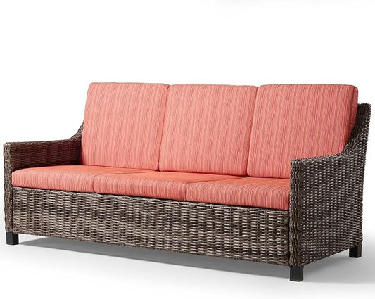 Wicker Patio Conversation Set, Outdoor Patio Chair Set with Deep Seating, Wide Armrests & Thick Cushions, All-Weather Outdoor Furniture Set for Patio, Porch, Deck & Backyard