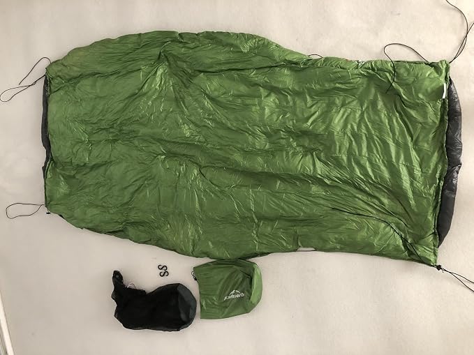 Camping Hammock Duvet with Duck Down Fill, All Weather Windproof Underquilt for Backpacking and Hiking, Lightweight Hybrid Sleeping Gear for Outdoor Adventures (Green)