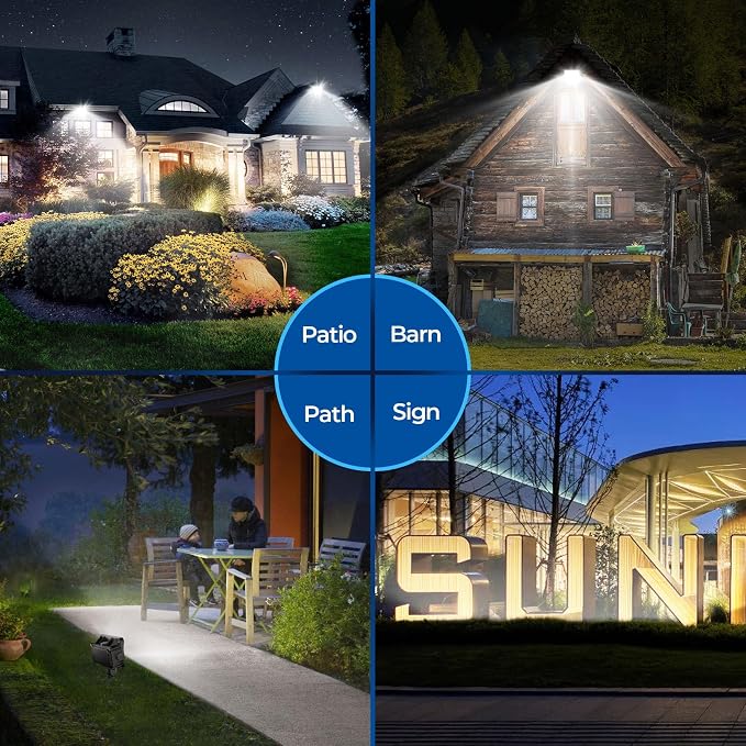 CINOTON 30W 4200LM LED Flood Lights Outdoor, 5000K, ETL Listed, 1 Pack | IP65 Waterproof Exterior Security Wall Pack with 180°Knuckle, 100-277V Outside Aluminum Fixture for Court Porch Patio Garage