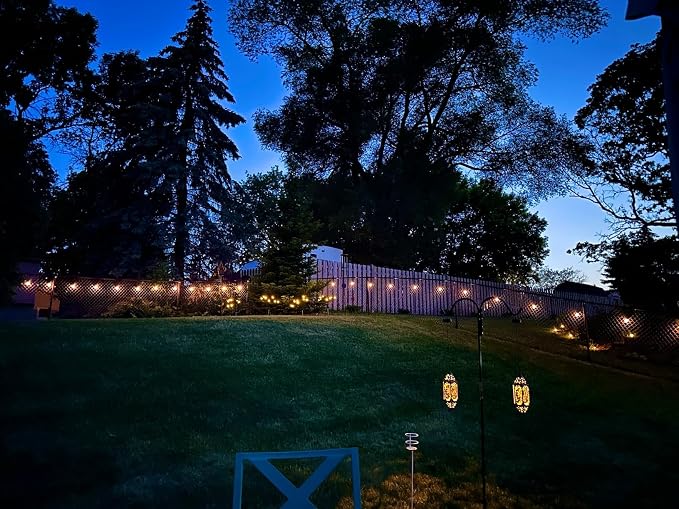 Brightech Ambience Pro Solar String Lights, Commercial Grade 48 ft | Outdoor String Lights, Waterproof Patio Lights, 15 Shatterproof LED Edison Bulbs for Outside & Porch, 1W Soft White
