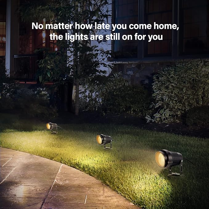 Landscape Lights - 5W 110V Outdoor Spotlight - Waterproof IP65-3000K Warm White LED Landscape Lights - 5ft Cable for Yard Garden Patio Driveway House (Include Spike) (4 Pack)