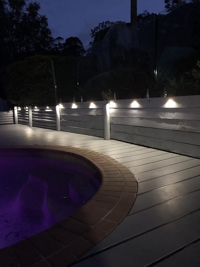 10 Pack Low Voltage Deck Lights kit, Φ1.38 Cold White LED Lighting Bronze | IP65 waterproof, Half Moon Shape Design, Outdoor Decoration Fit for Step Stair Garden Yard Landscape Pathway