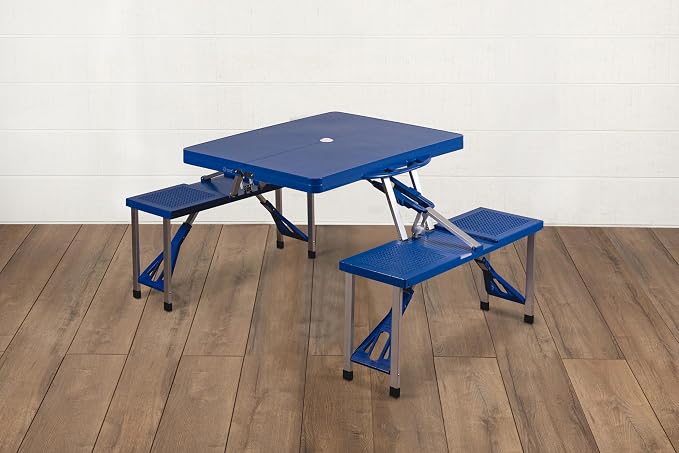 PICNIC TIME NFL Picnic Table Portable Folding Table with Seats and Umbrella