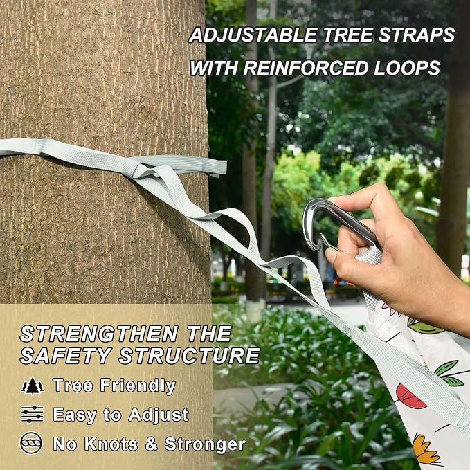 Camping Hammock Outdoor Hammocks for Outside Little Flowers Beach Trees Portable Lightweight with Pockets Tree Straps Indoor