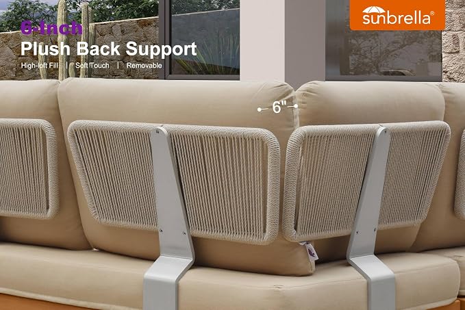 PURPLE LEAF Patio Furniture Set Outdoor Conversation Sets with Fade-Resistant Cushions and Coffee Table 12 Pieces Aluminum Modern Wicker Sofa Chairs for Balcony Yard Garden, Khaki
