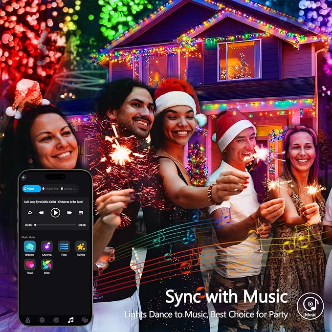 JMEXSUSS 100 LED Color Changing Christmas String Lights with Remote & APP | 33ft Orange and Purple Halloween Lights, Clear Wire Smart Color Changing Christmas Lights Plug in for Halloween Xmas