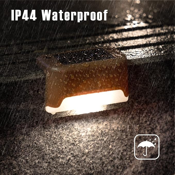 SOLPEX Solar Deck Lights 12 Pack, Waterproof Led Lights, Warm White | Solar LED Lights for Outdoor Deck Step Stairs, Step, Fence, Yard, Patio, and Pathway