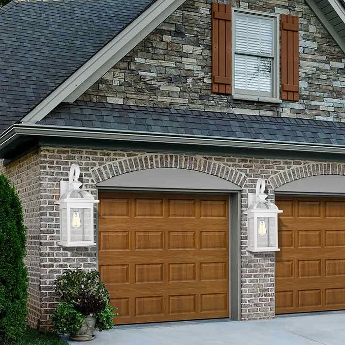 Darkaway 2pcs Outdoor Lights Fixtures Wall Mount, Large 22inch Outdoor Wall Sconce Lights with Seeded Glass Waterproof Outside Exterior Lights Fixture for House Front Porch Entry