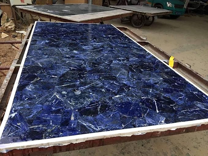 Sodalite Coffee Table Top I Sodalite Sofa Side Table I Sodalite Outdoor Side Table I 18 x 18 Inches Sodalite Bed Side Table I Reception Area Decor Side Table I Sodalite Hallway Corner Table