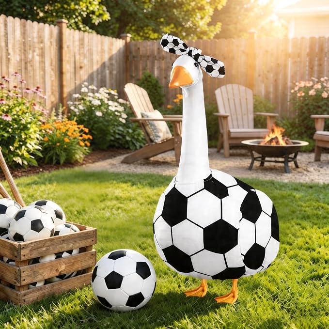 Celltestria Soccer Goose Outfits Football Porch Goose Costume 2026 World Cup Goose Clothes for 23" Geese Football Party Sport Season Outdoor Patio Yard Lawn Garden Art Decoration