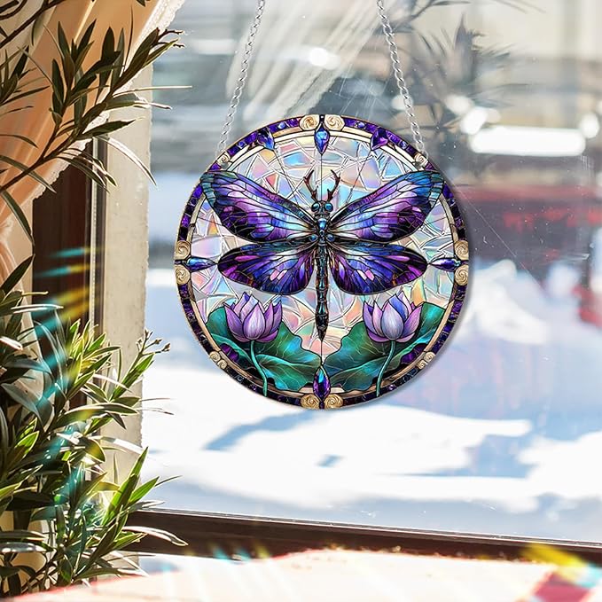 Acrylic Suncatcher Window Hanging, Hummingbird Sun Catcher Rainbow Indoor Window Decoration for Living Room Bedroom Summer Home Balcony Ornaments, 7.87 inches