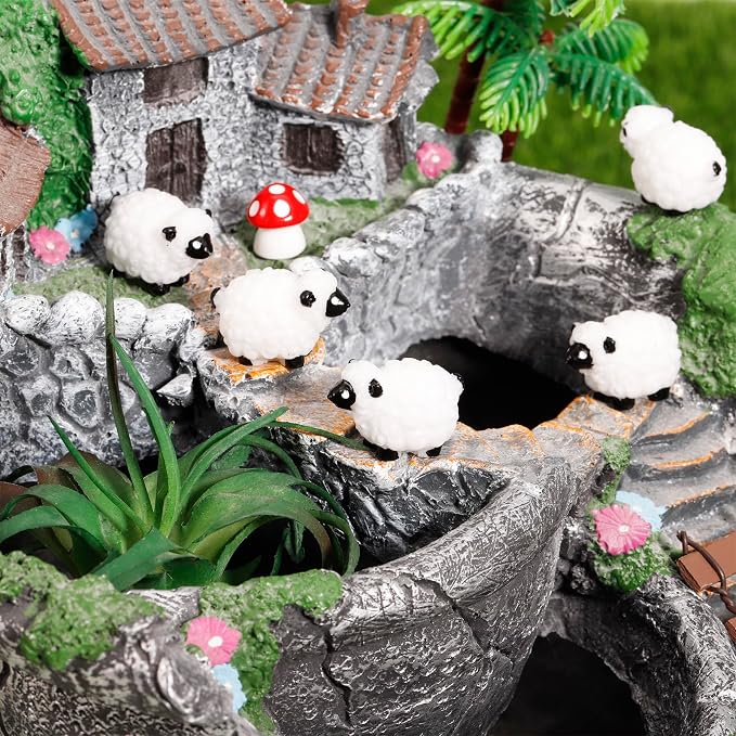 Guiqulai100pcs Mini Resin Sheep Figurines Garden Decor Ornaments（Black） | Cute Sheep In 4 Colors Perfect Indoor Outdoor Garden Landscape Potted Plant Dollhouse Decoration