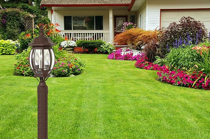 Nuvo Lighting 60/898 Traditional Three Light Post Mount from Central Park Collection in Bronze/Dark Finish
